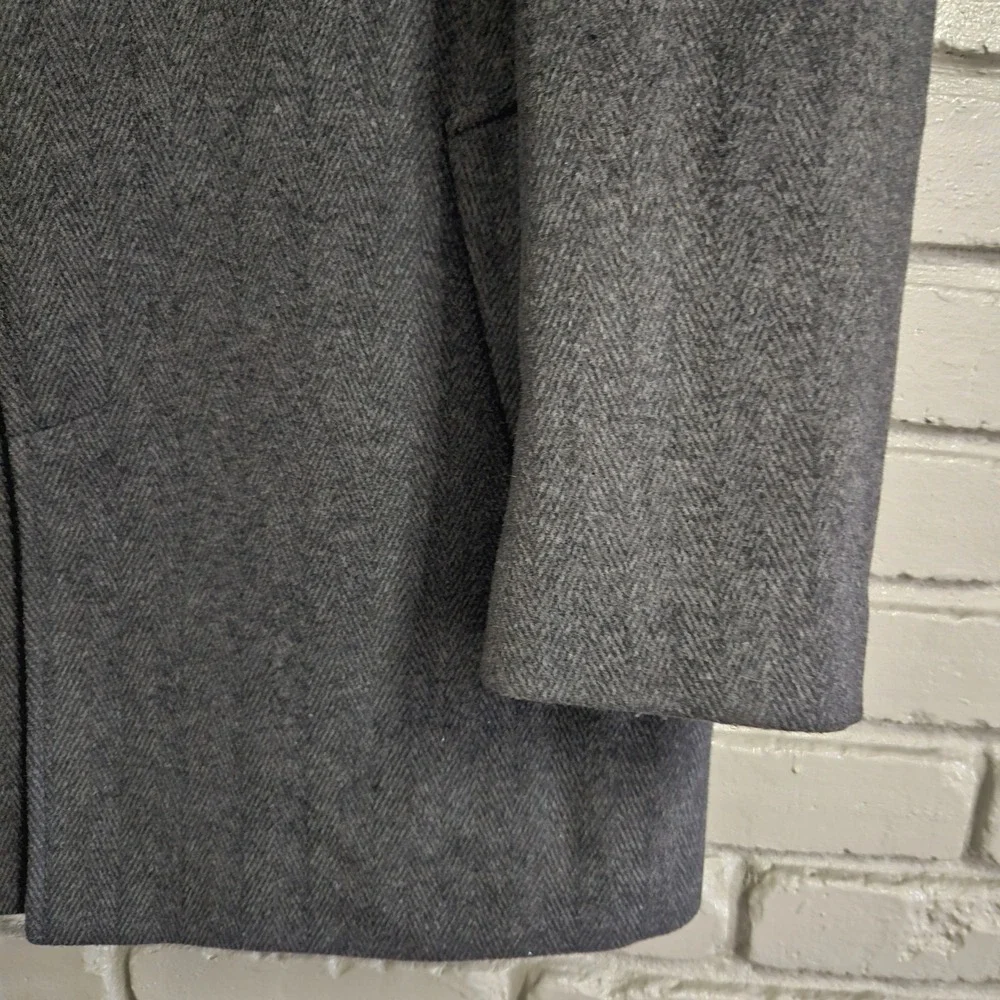 Ralph Lauren‎ Mens Over Coat 46L Herringbone Wool Blend Grey